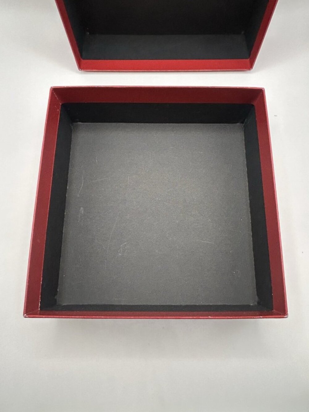 Cartier Red Gift Box EMPTY Storage Box Gold Logo 8.5”x8.5”x3" Designer Packaging - Picture 7 of 16